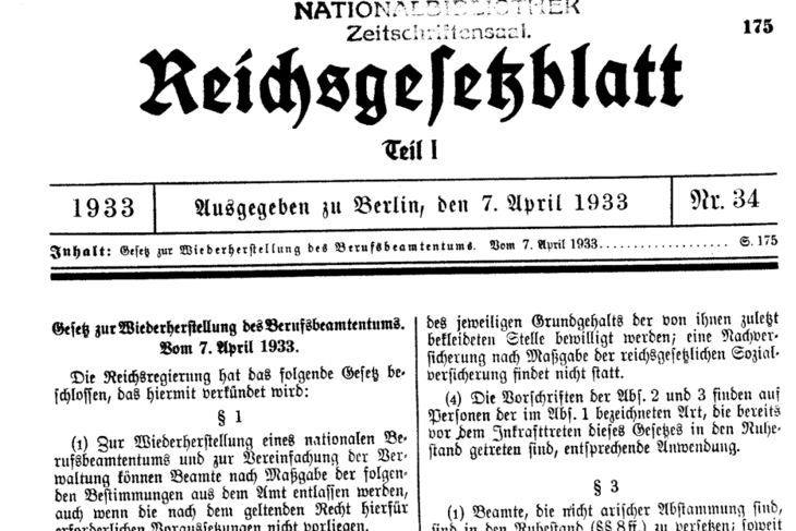 7 Aprile 1933 – Legge per il rinnovo dell’Amministrazione Pubblica.