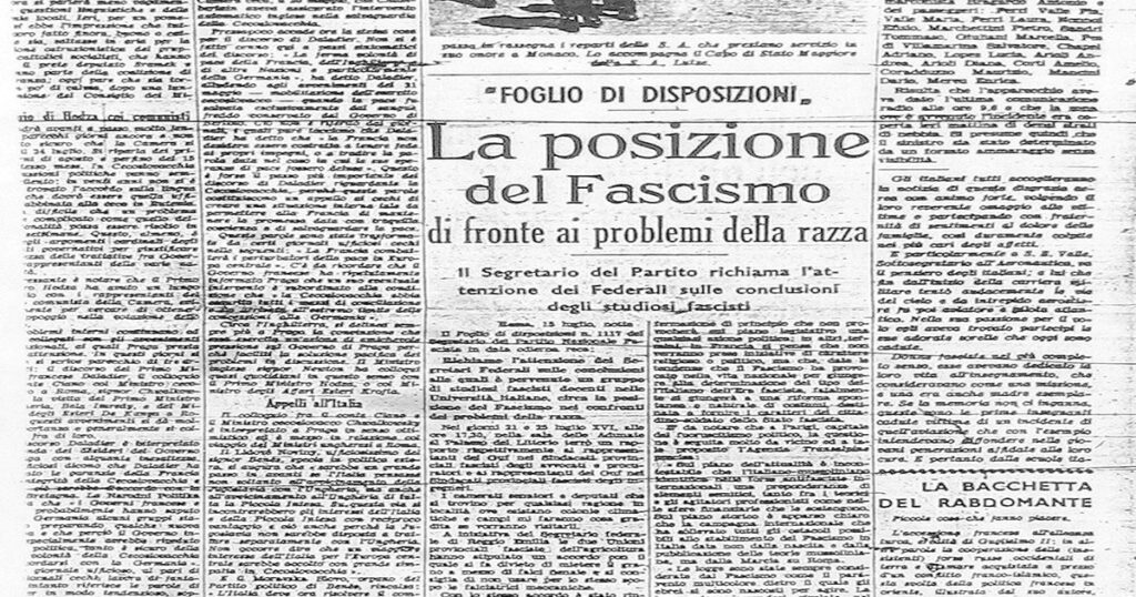 Comunicato della Segreteria del PNF sulla Razza Italiana