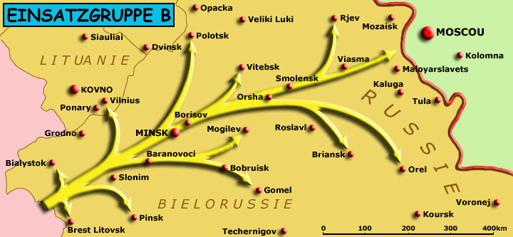 Zone operative dell'Einsatzgruppen A